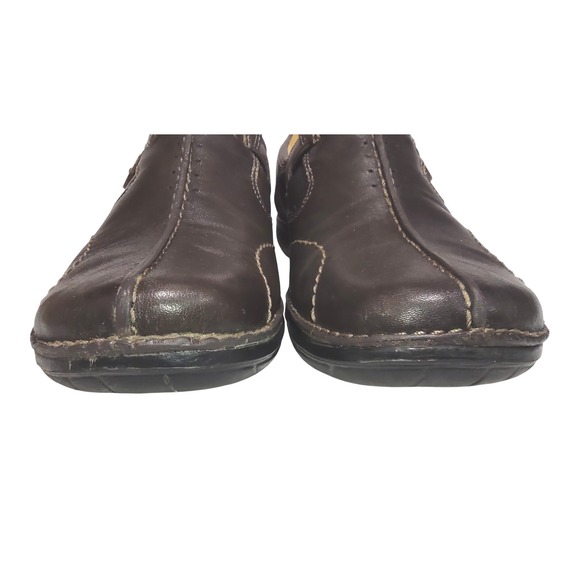 Clarks Artisan Unstructured Brown Leather Button Accent Slip On Loafers 7.5M - Picture 5 of 10